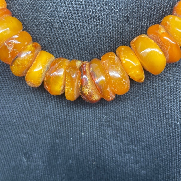 Vintage Butterscotch Baltic Amber Necklace Chocker USSR Soviet Expo'67 - Picture 4 of 8